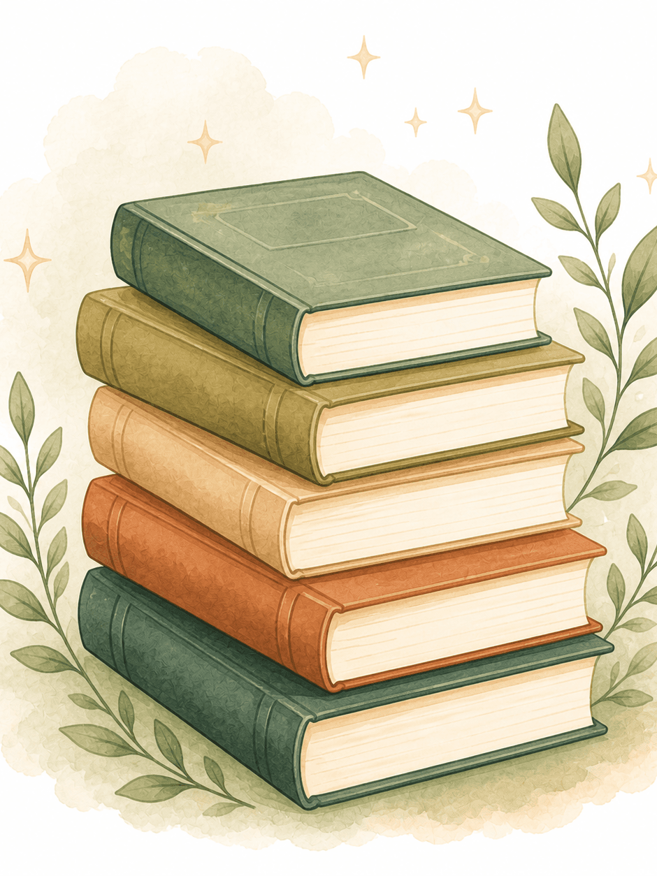 Une pile de livres recommandés